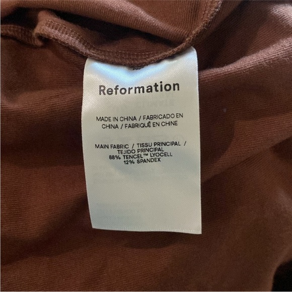 Reformation Hex Knit Dress Brown Size XS new without tags nice twist on back - Picture 11 of 11